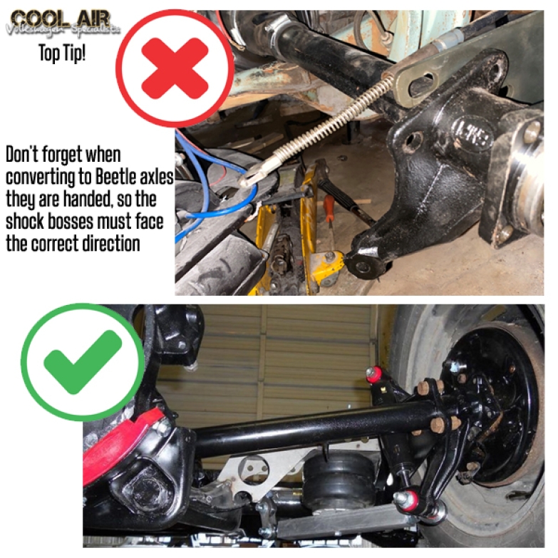 Splitscreen Bus Straight Axle Conversion Kit With 1" Drop Spring